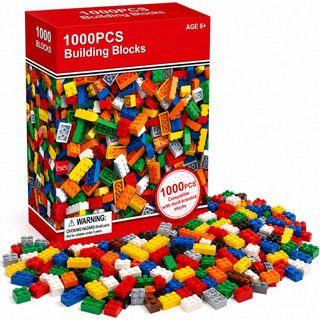 Blocos de Montar 1000 Peças Infantil Educativo Colorido Brinquedo de Encaixe Construção
