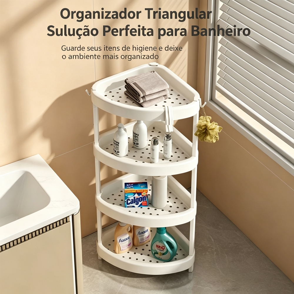 Prateleira Organizadora 3/4 Níveis Multiuso Suporte Plástico para Banheiro, Cozinha e Lavanderia, Armazenamento Espaçoso
