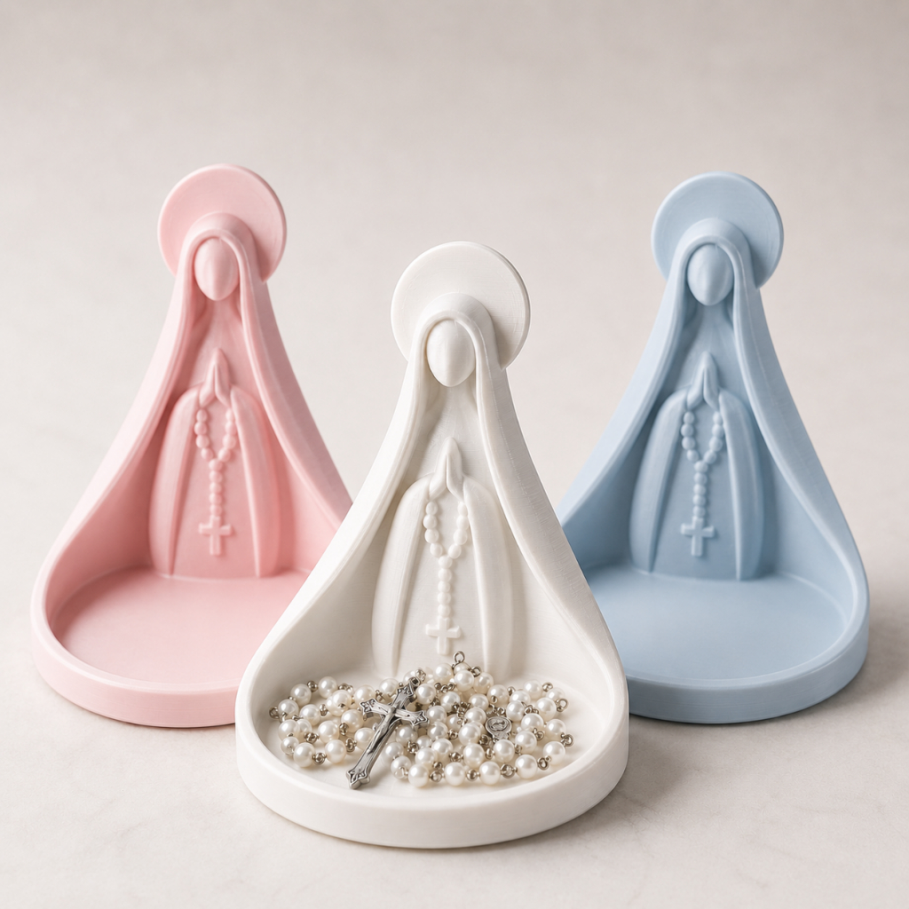 Porta Terço Nossa Senhora Aparecida | Bandeja Religiosa Decorativa em 3D