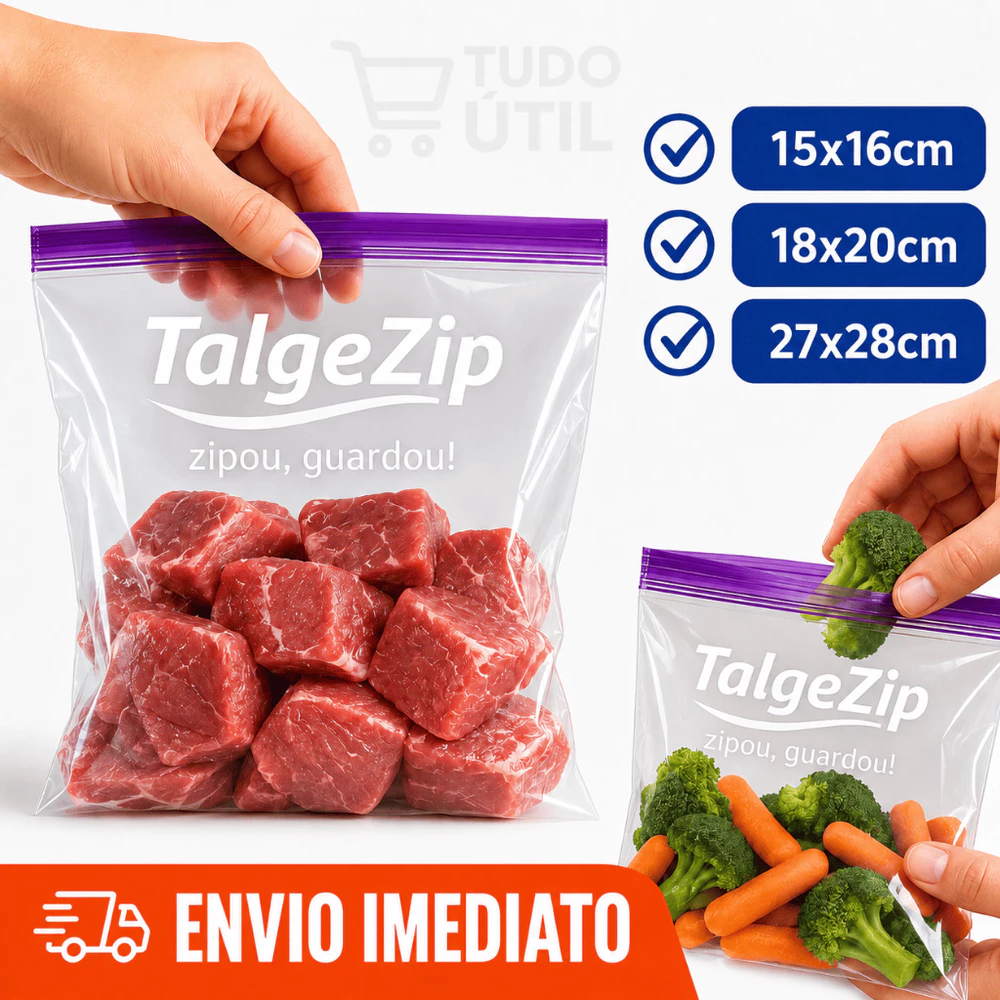 Saco Zip Freezer e Microondas Fecho Duplo Talge