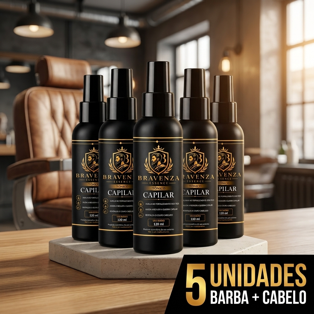 KIT 5 ou 10 Bravenza Essence Tônico Capilar Cresce Cabelo Barba Bigode Cavanhaque Preenche Falhas 1