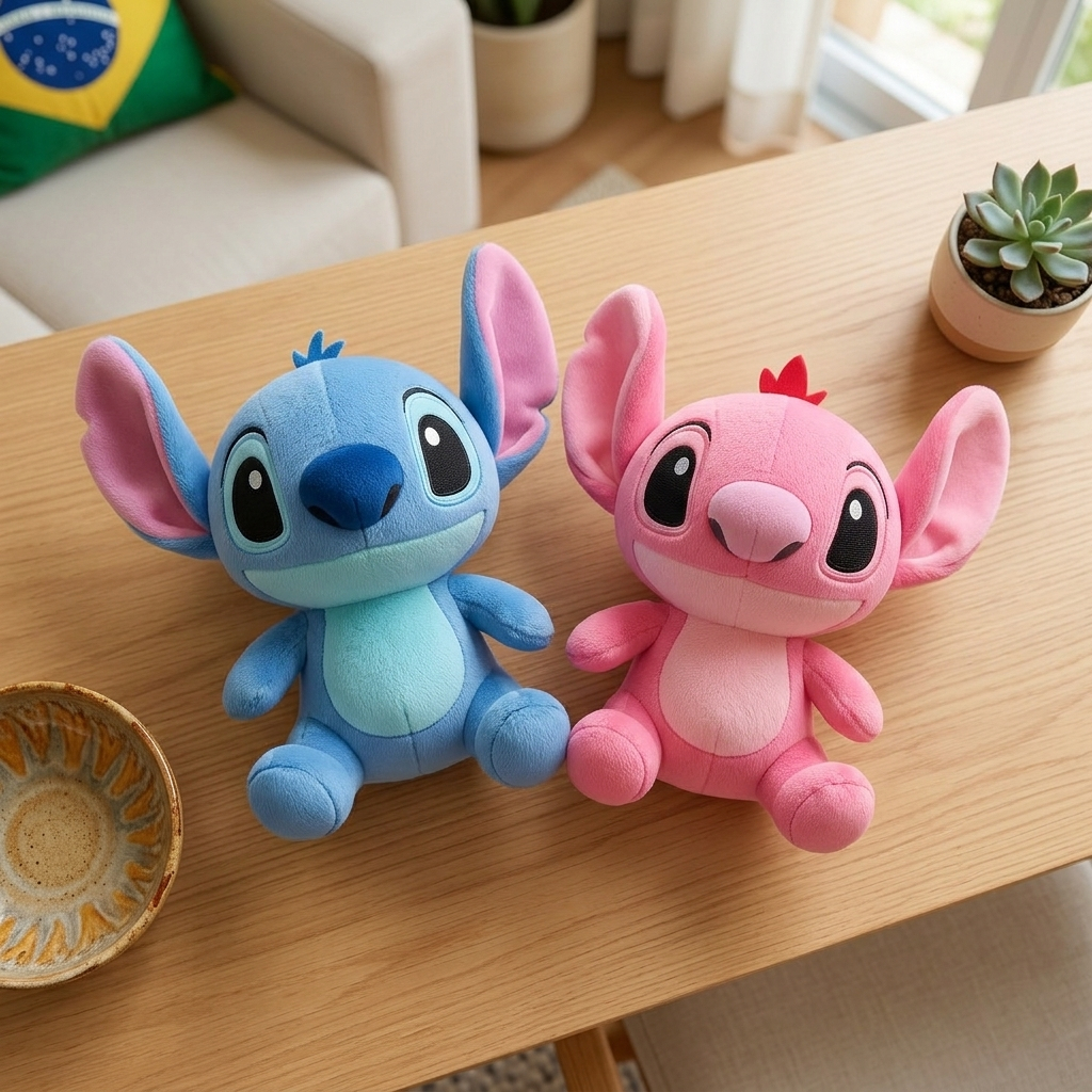KIT CASAL 30CM e KIT 1 Stitch Angel pelúcia boneco brinquedo urso de pelucia grande stitich ursinho