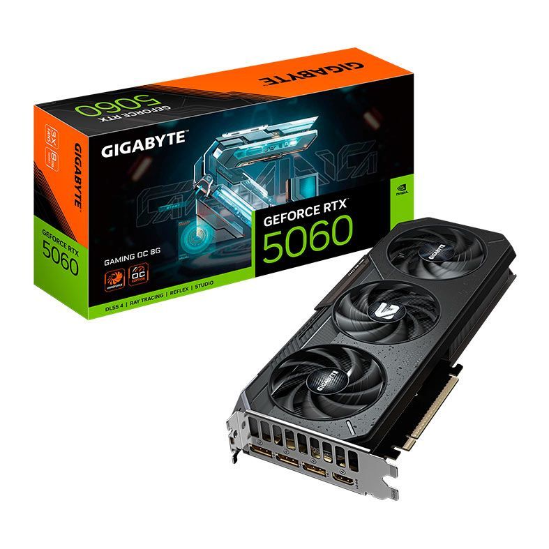 Placa de Vídeo Gigabyte GeForce RTX 5060 GAMING OC, 8GB, GDDR7, 128-bit, GV-N5060GAMING OC-8GD
