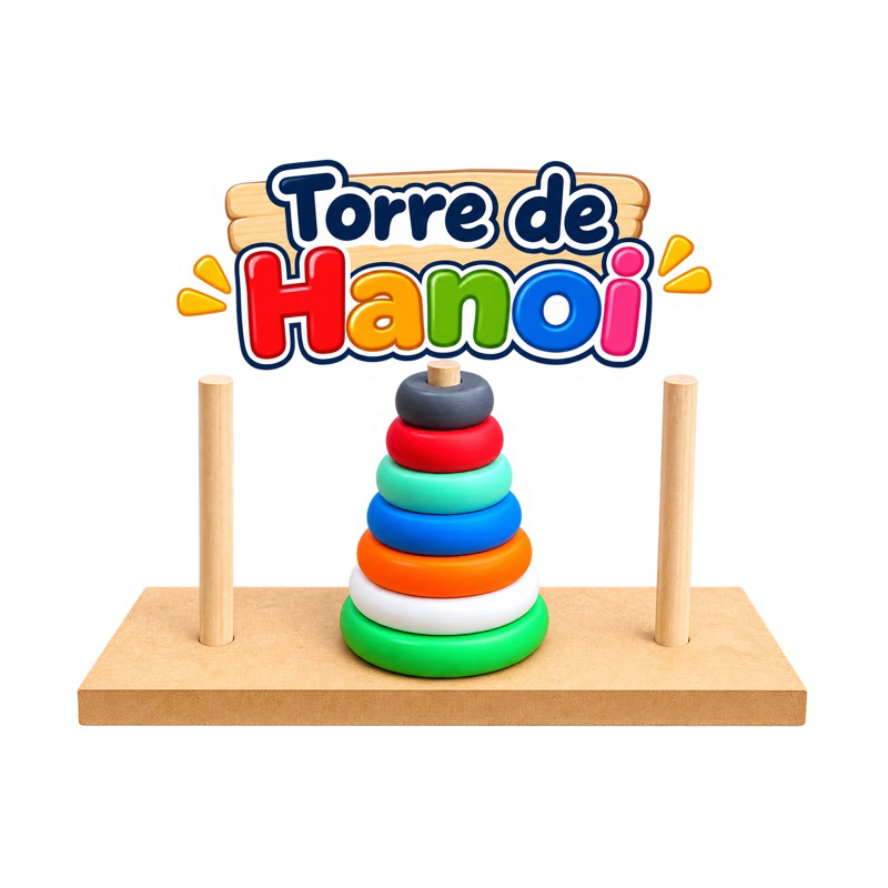 BRINQUEDO EDUCATIVO PEDAGOGICO TORRE DE HANOI MONTESSORI PEÇAS EM PLASTICO