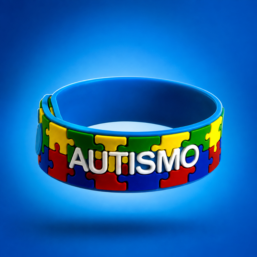 Pulseira De Identificação Autista Silicone Infantil Autismo