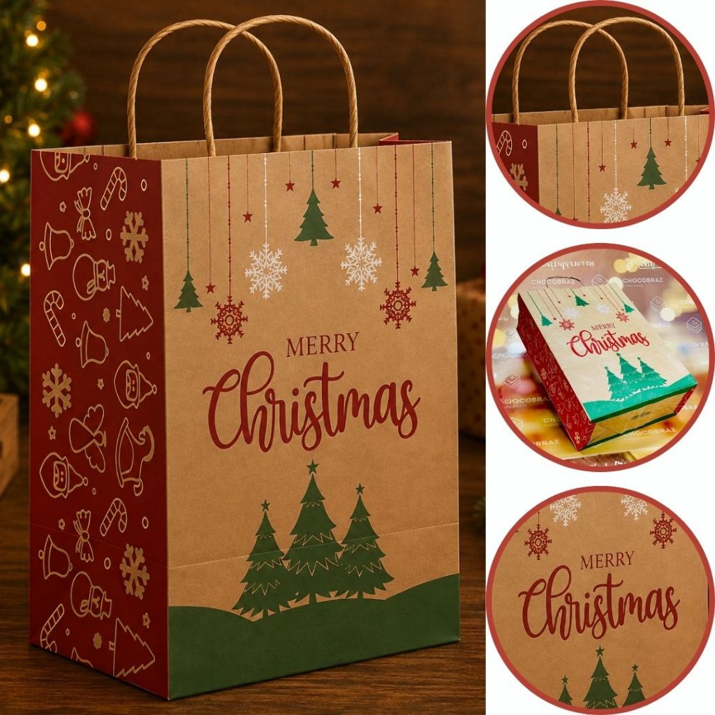 30 SACOLA NATAL (P) - NATAL KRAFT ID5092 (NATAL IDEIA 2025) (CHOCO)