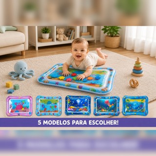 Tapete de Atividades Inflável para Bebê Aquário Sensorial – Brinquedo Interativo, Estímul…