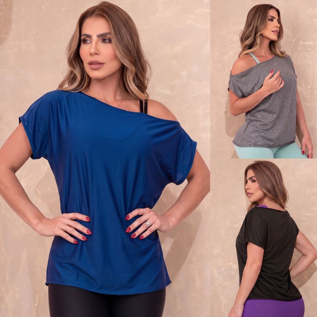 Blusa Fitness Academia Dryfit Manga Assimétrica Confortável Casual Dia a Dia Envio Imediato Promoção