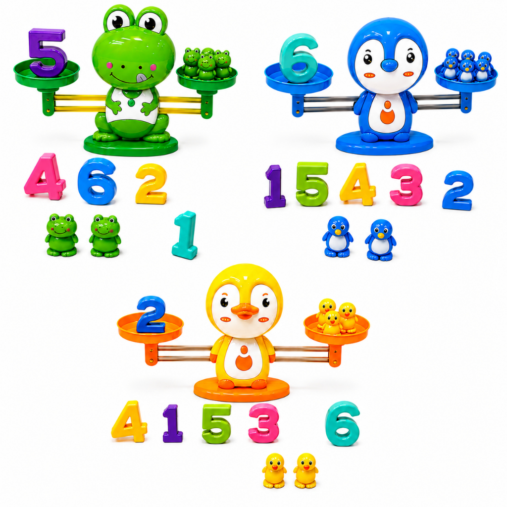 Balança Matemática Brinquedo Infantil Educativa com Números Jogo de Adição e Subtração