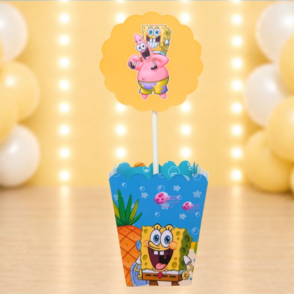 Centro de Mesa Bob Esponja Festa Infantil Lembrancinhas de Aniversario Mimo Decoração Personalizados