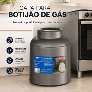 Capa Botijão de Gás Pva Capa Plástica Resistente de Botijão Gás Capa Astra Branco