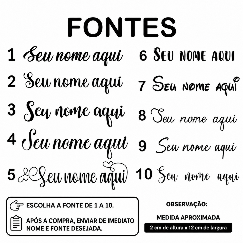 Adesivo de Nome Personalizado Escolha seu Nome Unidade Ou Kits