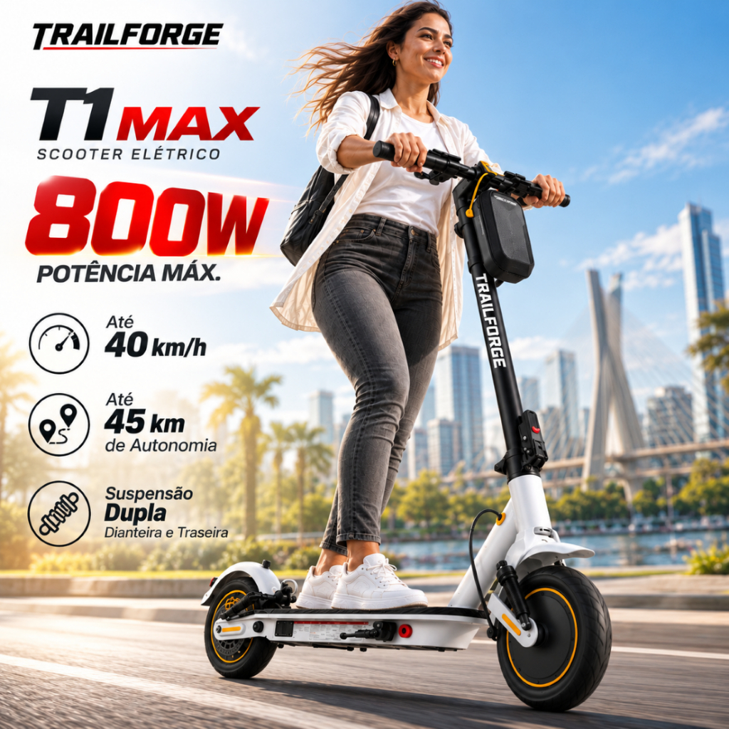 Patinete Elétrico Trailforge-T1 800W | Autonomia 40km