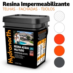 Resina Impermeabilizante Acqua Hydronorth Resina Multiuso 18L Telhas Tijolos Ardósia Pedras Naturais