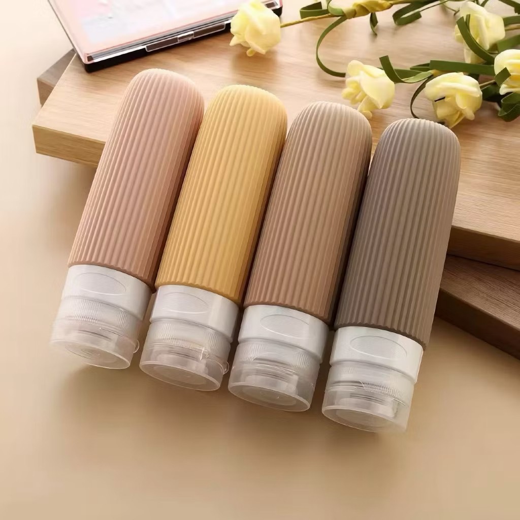 Kit 4 Frascos Potes Silicone Viagem Cosméticos  90ml Sortido Envio Imediato