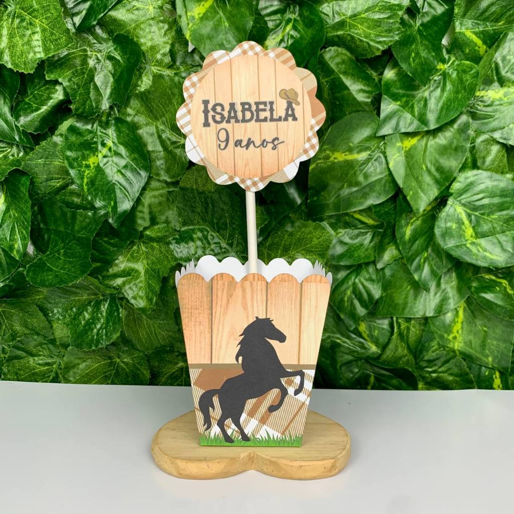 Centro de Mesa Cavalo Haras / Cachepô Personalizado Lembrancinha para Festa Infantil