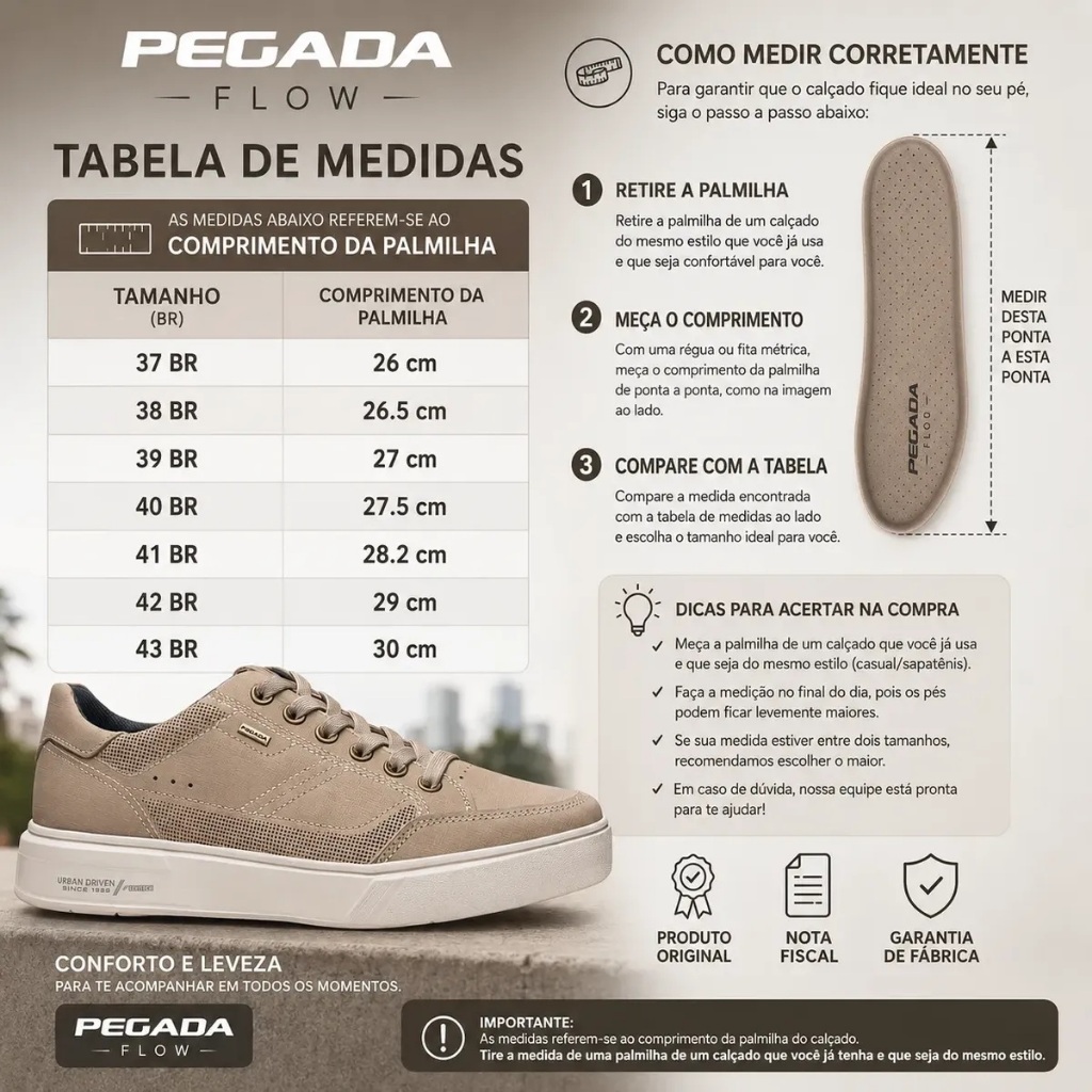 Sapatênis Masculino Pegada 111909 Couro Leve Original Oferta — imagem 2 de 2