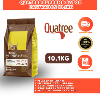 QUATREE SUPREME GATOS CASTRADOS FRANGO E BATATA DOCE 10,1KG NUTRIÇÃO COMPLETA
