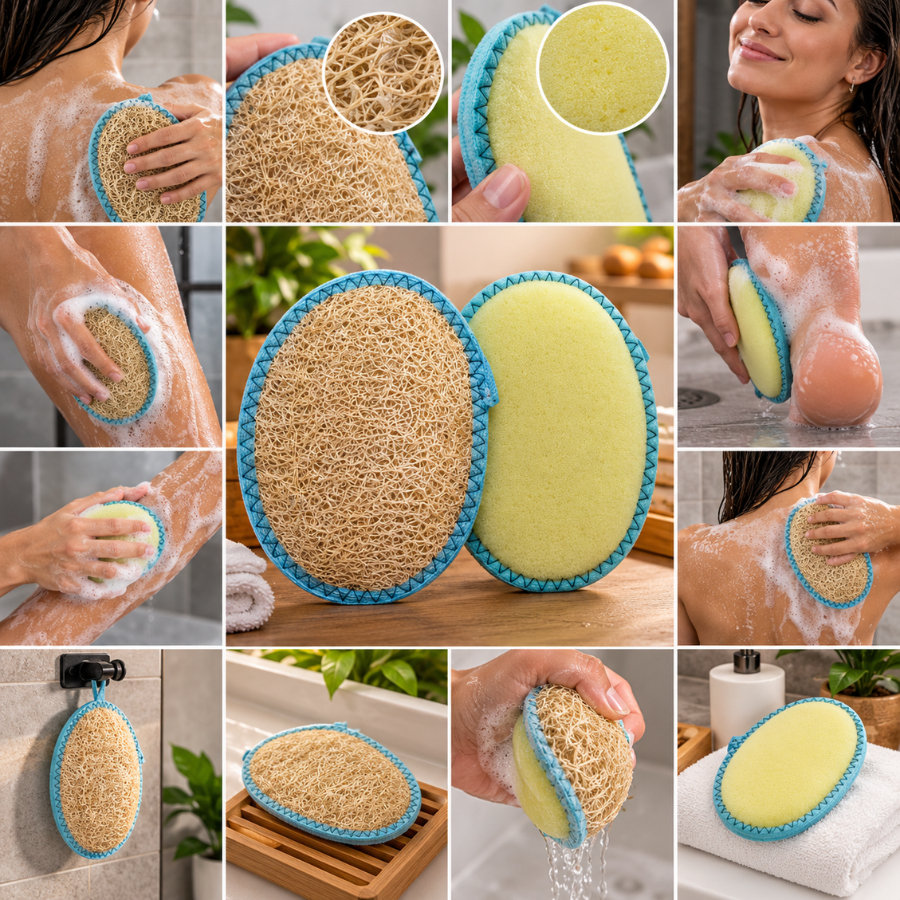 Bucha Vegetal Esponja Massageadora Esfoliante Corporal Natural Banho Higiene Pessoal e Limpeza