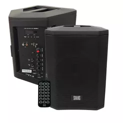 Caixa de Som Ativa Solus Rover 8 Polegadas Bluetooth TWS Bateria Recarregável USB SD Mixer 2 Mic Controle Remoto Bivolt