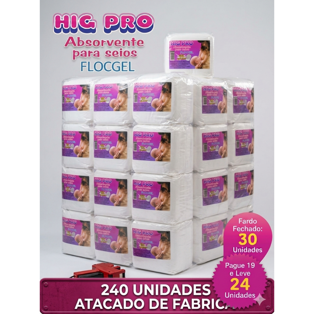 Absorvente De Seios Higpro 240 Unidades  DIA E NOITE