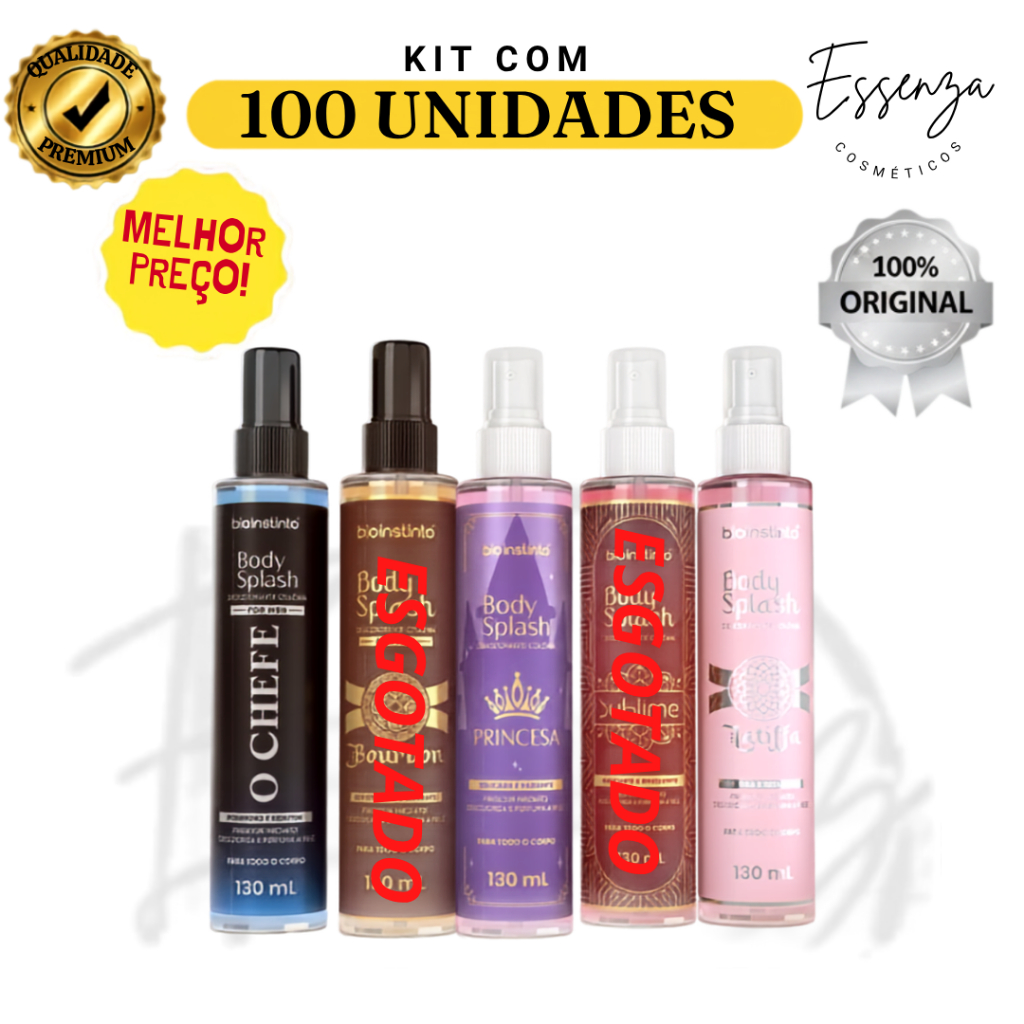 100 UND NOVO BODY SPLASH PERFUMARIA FINA(PODE ESCOLHER)130ML PERFUME CORPORAL REFRESCANTE VARIAS FRAGRÂNCIAS