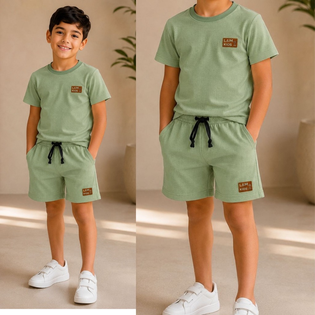 Conjunto INFANTIL Malha ESSENCIAL | Short + Camiseta VERSÁTIL | Look VERÃO 1-8