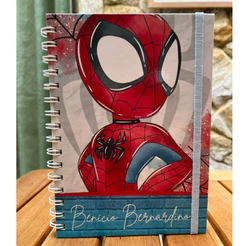 Agenda Infantil / Creche ou Caderno de recados Personalizada com nome Homem Aranha - Capa Dura