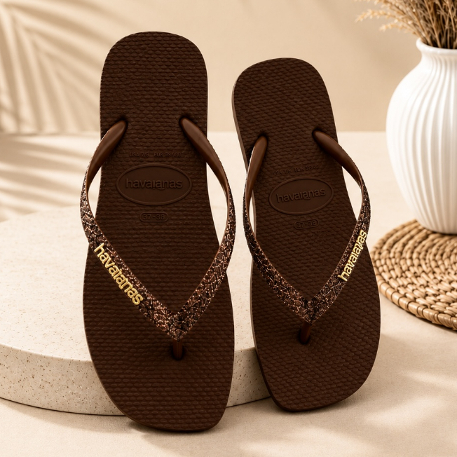 Chinelo de Glitter Feminino Luxo Confortável Antiderrapante