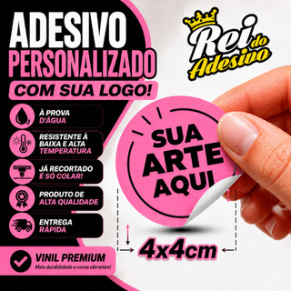 1000un Adesivo Personalizada 4x4cm c/ Sua Logo a Prova d' Água Resistente Baixas e Altas Temperatur