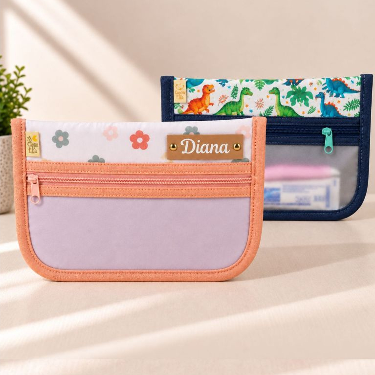 Porta escova- menino- menina- necessaire transparente