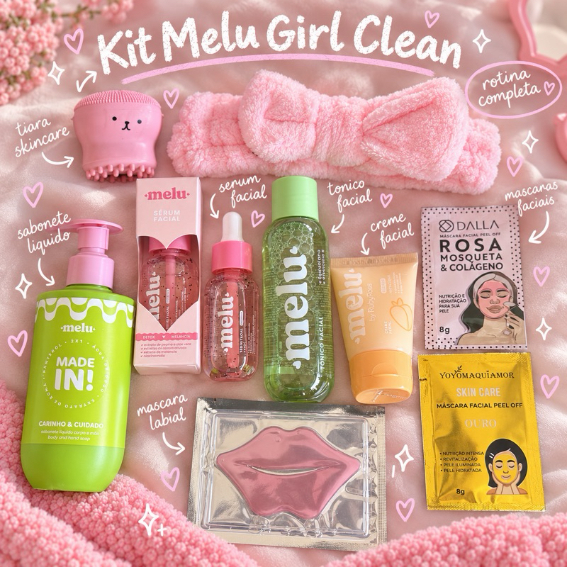 Kit Skincare 9 Itens Feminino Completo com Sabonete Líquido