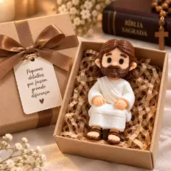 Mini Jesus Decorativo, Decoração, Religioso, Perfeito p/ seu Not ou PC Estante Fé, Proteção e Decoração