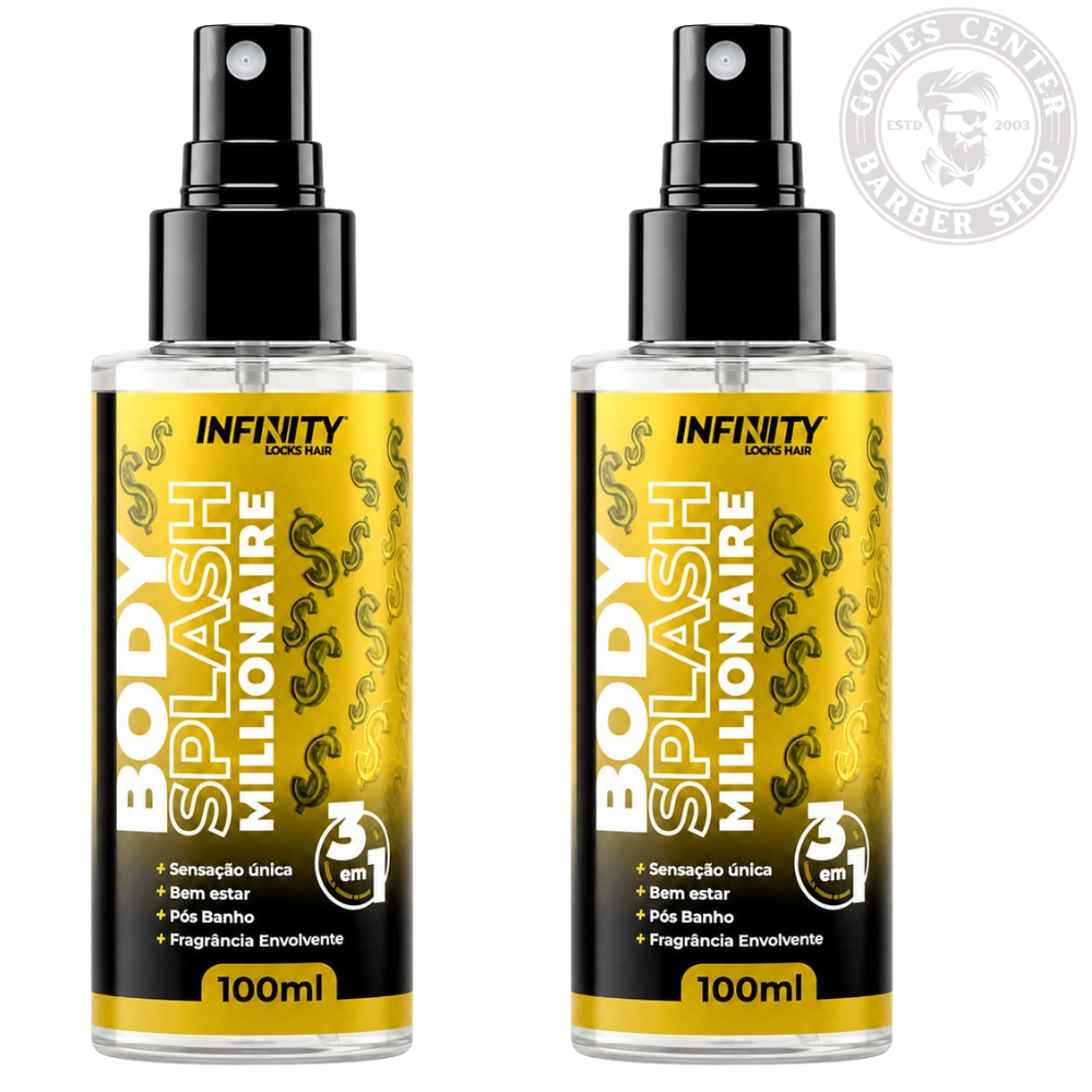 Kit 2x Body Splash Masculino Millionaire Infinity Fragrância Cítrica Fresca e Marcante 100ml
