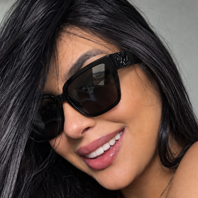 Óculos de Sol Feminino Gatinho Ilook Sofisticado Preto com Proteção UV400