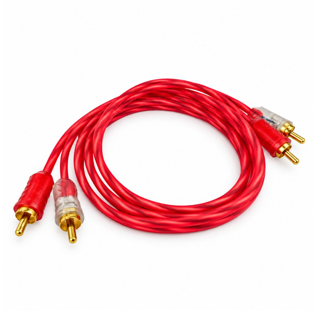 Cabo RCA 1 Metro Premium Injetado 4mm Cristal Matte Som Automotivo