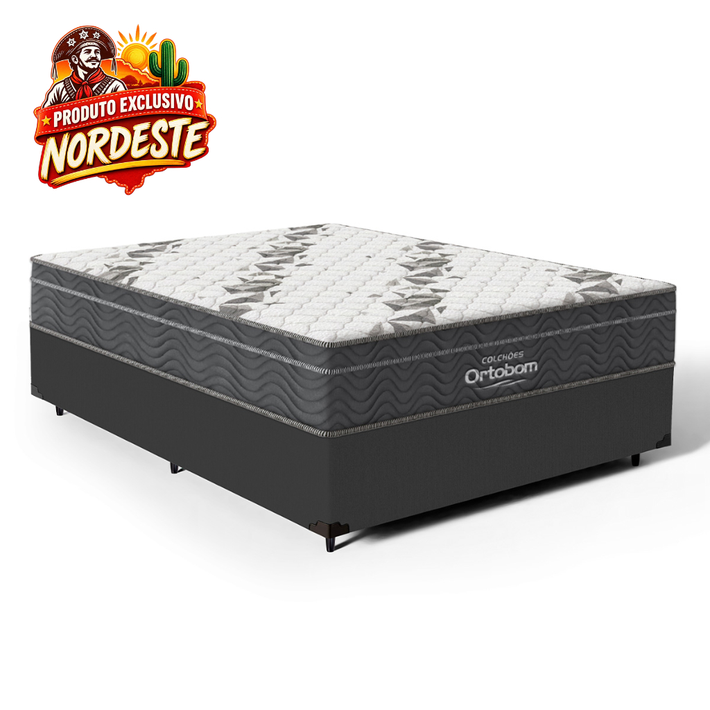 Cama Box com Colchão de Espuma D33 Ortobom Airtech 100 Casal 138cm