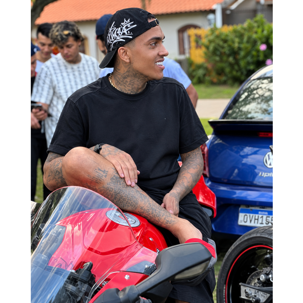 Boné Osascorte Original Grau Moto Brasil Aba Curvada Fitão para Regulagem Masculino — imagem 2 de 2