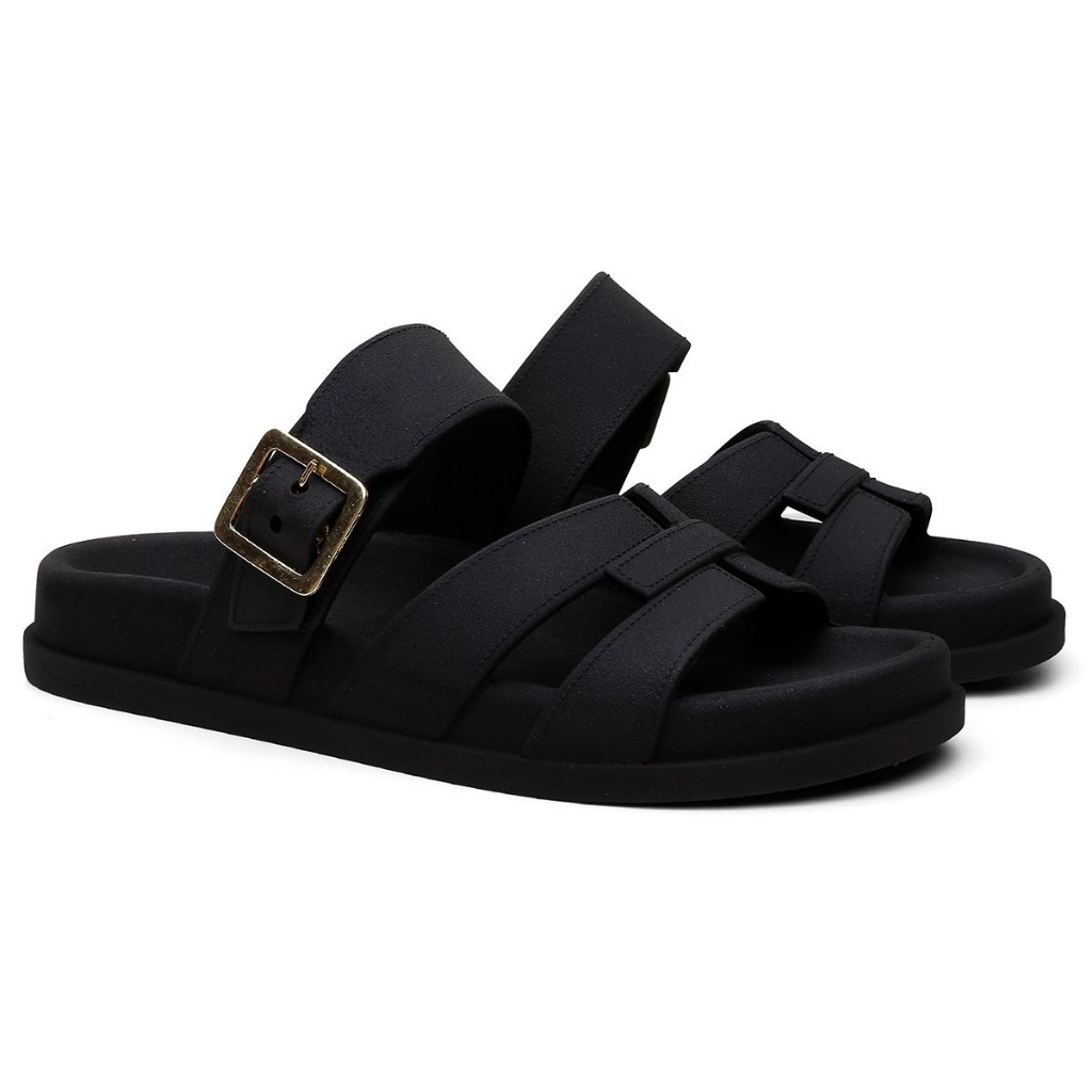 Sandália Feminina Flat H com Fivela Confortável