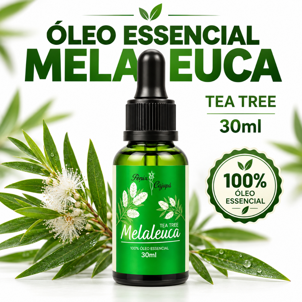 Óleo Essencial Melaleuca 30ml - Antisséptico Natural, Uso Versátil, Ideal para Autocuidado