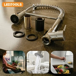 Torneira Gourmet Monocomando Flexível Cozinha 2 Jatos Dupla Saída para Filtro Bica 360°
