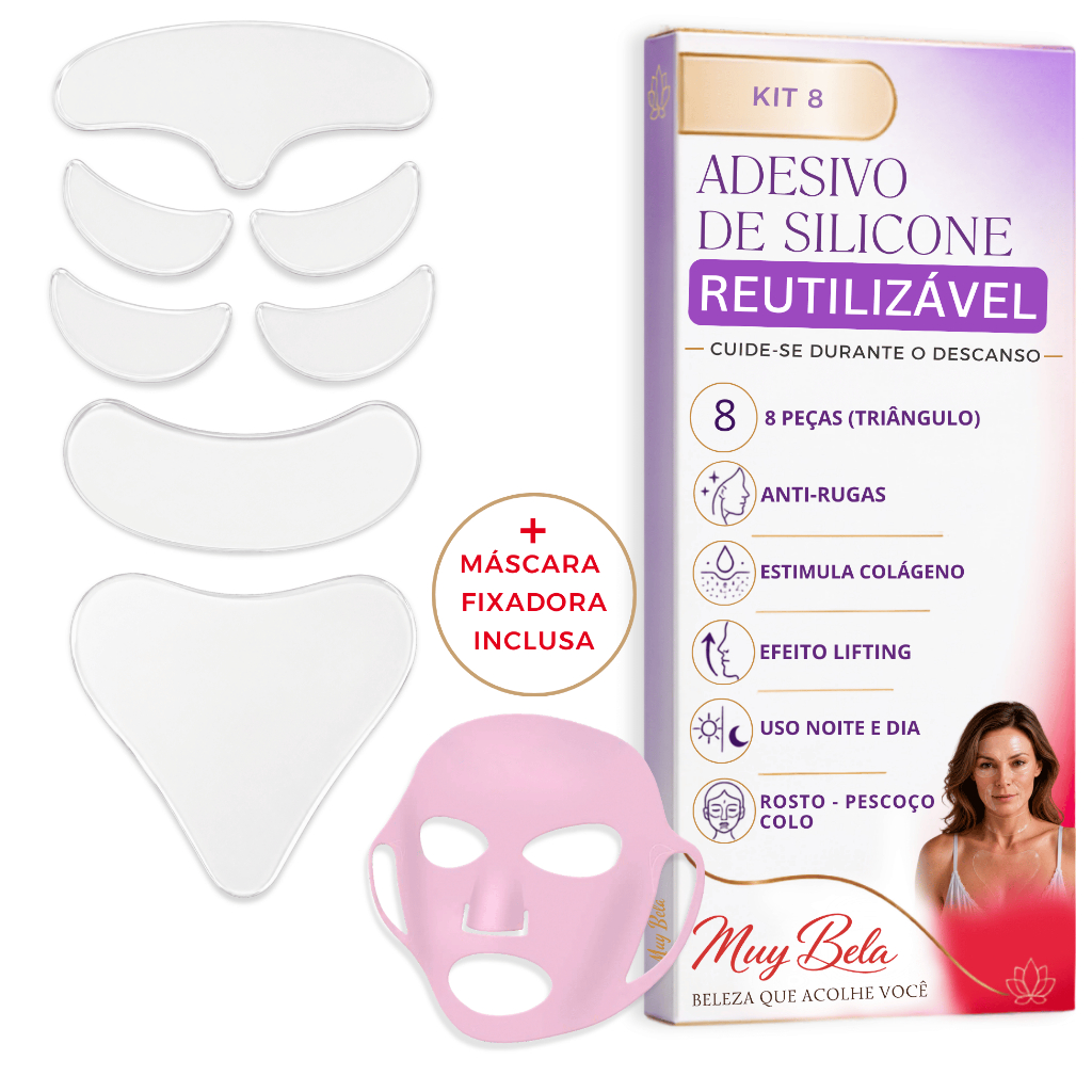 Kit Adesivo Anti Rugas Adesivo de Rosto – Rosto 5 + Pescoço + Colo + Máscara Facial Skin Care Colágeno Rejuvenescedor