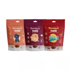 Kit 3 Petiscos Para Cachorro Petsqué Training Adestramento