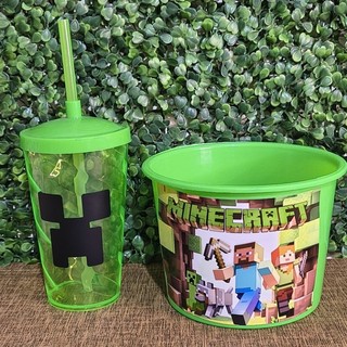 kit copo canudo e balde de pipoca 1'5 L