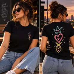 Camiseta T-Shirt Feminina Baby Looke Blusa Tecido Algodão Qualidade Casual Confortável Manga Curta Gola Redonda Elegante