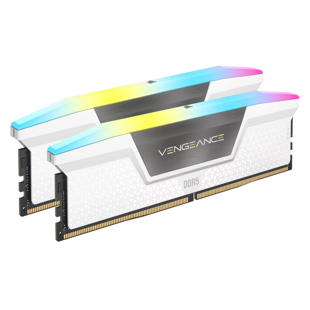 Memória RAM Corsair Vengeance RGB 32GB 2x16GB DDR5 6000MHz CL38 Branca CMH32GX5M2D6000Z38W