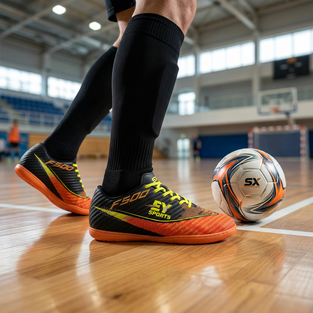 Chuteira Futsal Masculina Futebol de Salão Quadra Indoor Confortável e Antiderrapante