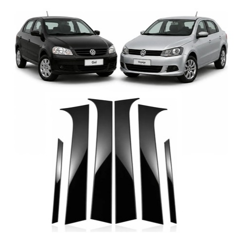 Adesivo Coluna Porta Vw Gol G5 G6 G7 G8 Voyage Black Piano