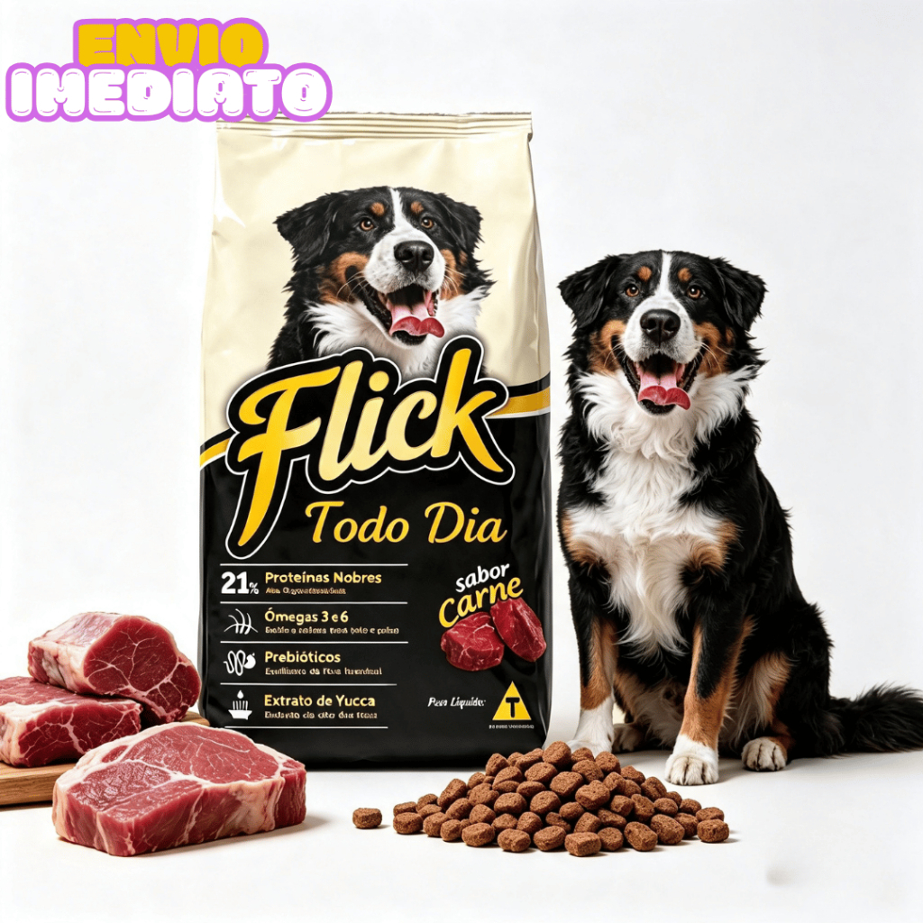 Ração Para Cachorro Adulto 15KG Com Ômega 3 E 6 Sabor Carne - Envio Imediato