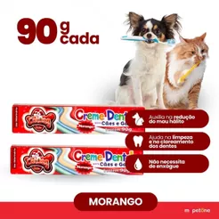 Kit 2 Creme Dental Morango CatDog & Cia para Cães e Gatos - 90g